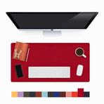 Modica® Lindos - Deri Mat, Masa Pedi, Büyük Mouse Pad, Ofis için Mat, Su Geçirmez Mat, Ofis ve Ev için Deri Pedi, Gaming Masa Matı, Masaüstü için Masa Koruyucu Pedi (75 cm x 34 cm x 1,3) (Kırmızı)