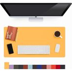 Modica Lindos - Deri Mat, Masa Pedi, Büyük Mouse Pad, Ofis Için Mat, Su Geçirmez Mat, Ofis ve Ev Için Deri Pedi, Gaming Masa Matı, Masaüstü Için Masa - Sarı