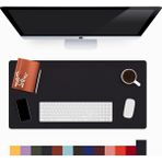 Modica Lindos - Deri Mat, Masa Pedi, Büyük Mouse Pad, Ofis Için Mat, Su Geçirmez Mat, Ofis ve Ev Için Deri Pedi, Gaming Masa Matı, Masaüstü Için Masa - Siyah
