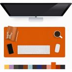 Modica Lindos - Deri Mat, Masa Pedi, Büyük Mouse Pad, Ofis Için Mat, Su Geçirmez Mat, Ofis ve Ev Için Deri Pedi, Gaming Masa Matı, Masaüstü Için Masa - Turuncu