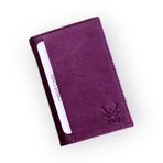 Modica® Orsa – Hakiki Deri Minimalist Kartlık Kompakt Kolay Taşınabilir Süper Slim Cüzdan, Kartvizitlik (Mor)