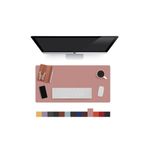 Modica - Pudra Rengi Deri Mat, Masa Pedi, Büyük Mouse Pad, Ofis Için Mat, Su Geçirmez Mat Lindos