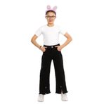 ModiClas%100 Pamuk-Denim-Paça Tivsitmeli-Papatya Nakışlı-Boydan Dikişli-Kız Çocuk Pantolonu Siyah 7 Yaş