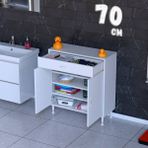 modilayn 1 Çekmece, Kapaklı ve 2 Raflı, Çok Amaçlı Banyo & Mutfak Dolabı (14 Farklı Genişlik Seçeneği) - 70 cm - Beyaz