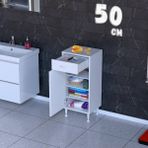 modilayn 1 Çekmece, Kapaklı ve 3 Raflı, Çok Amaçlı Banyo & Mutfak Dolabı (14 Farklı Genişlik Seçeneği) - 50 cm - Beyaz