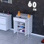 modilayn 1 Çekmece, Kapaklı ve 3 Raflı, Çok Amaçlı Banyo & Mutfak Dolabı (14 Farklı Genişlik Seçeneği) - 60 cm - Beyaz