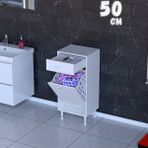 modilayn 1 Çekmece, Kirli Sepetli, Çok Amaçlı Banyo & Mutfak Dolabı (14 Farklı Genişlik Seçeneği) - 50 cm - Beyaz