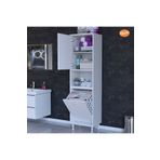 Modilayn 45X160 cm Sepetli Kirli Çamaşır Dolabı Banyo Dolabı Raflı Mutfak Dolabı Çok Amaçlı Dolap