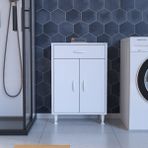 Modilayn 55 x 88 x 32.5 cm 2 Kapaklı Tek Çekmeceli Mutfak Dolabı Çok Amaçlı Banyo Dolabı