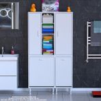 Modilayn Alaçatı Inci 90 x 160 x 32 Banyo Dolabı Çok Amaçlı Dolap Kirli Çamaşır Sepetli Dolap