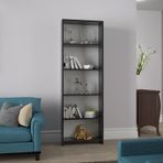 Modilayn ARD206 Siyah Parlak 5 Raflı Kitaplık