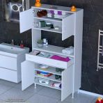 Modilayn Arda Banyo Dolabı 100X173x32,5Cm 1 Çekmece 4 Kapak Ve 7 Raflı İhtiyaca Uygun Kolay Kurulum