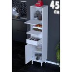 modilayn Asya Çok Amaçlı Mutfak Dolabı: Çekmeceli, Kapaklı, Ekmeklik, Kiler ve Kahve Köşesi (45CM) - Beyaz - 45 cm