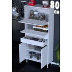 modilayn Asya Çok Amaçlı Mutfak Dolabı: Çekmeceli, Kapaklı, Ekmeklik, Kiler ve Kahve Köşesi (80CM) - Beyaz - 80 cm