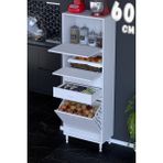 modilayn Asya Çok Amaçlı Mutfak Dolabı: Çekmeceli, Sepetli, Kapaklı Ekmeklik, Kiler ve Kahve Köşesi (60CM) - Beyaz - 60 cm
