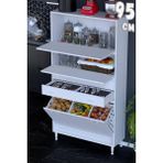 modilayn Asya Çok Amaçlı Mutfak Dolabı: Çekmeceli, Sepetli, Kapaklı Ekmeklik, Kiler ve Kahve Köşesi (95CM) - Beyaz - 95 cm