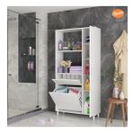 Modilayn Banyo Dolabı Sepetli Kirli Camasır Dolabı Mutfak Dolabı 5 Raflı Cok Amaclı Dolap