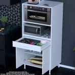 Modilayn Birce Lina 70 X 162,4 X 48 Cm 1 Çekmece 2 Kapak 4 Raf Mikro Dalga Mini Fırın Dolabı