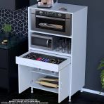 Modilayn Birce Lina Mini Midi Mikrodalga Fırın Dolabı Xxl-75 X 162,4 X 48 Cm 1 Çekmece 2 Kapak 4 Göz Raflı