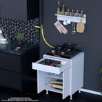 Modilayn Birce M-60 X 87 X 48 Cm Kapaklı Set Ocak Altı Dolap Ve Baharat Rafı
