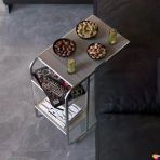 Modilayn C Yan Sehpa Dar Boy Tekerlekli Çalışma, Atıştırmalık, Yemek, Laptop Sehpası Cordoba