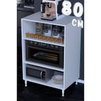 modilayn Çilek 80X119,2X48 cm Mikrodalga ve Midi Fırın Standı - 3 Bölmeli Çok Amaçlı Mutfak Rafı - Beyaz - 80 x 119,2 x 48