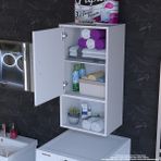 modilayn Ege 45 x 85 x 32,5 cm Makine Üstü Asma ve Çok Amaçlı Banyo Dolabı - Beyaz - Ebat