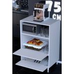 modilayn Elit Kapaklı Mikrodalga ve Midi Fırın Standı 3 Bölmeli Çok Amaçlı Dolap 14 Farklı Genişlik Seçeneği - 75 x 119,2 x 48 - Beyaz