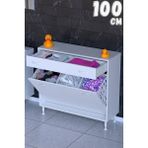 modilayn Emir Banyo 1 Çekmeceli ve 1 Göz Sepet Hazneli Mini Banyo Dolabı 14 Farklı Genişlik - 100cm - Beyaz