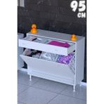 modilayn Emir Banyo 1 Çekmeceli ve 1 Göz Sepet Hazneli Mini Banyo Dolabı 14 Farklı Genişlik - 95cm - Beyaz