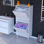 modilayn Ilkim 2 Katlı Sepetli Çok Amaçlı Banyo Dolabı - 65 cm - Beyaz