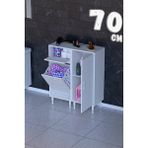 modilayn Mira 3 Raflı 1 Sepetli Çok Amaçlı Banyo & Çamaşır Dolabı 14 Farklı Genişlik - Beyaz - 70 CM