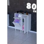 modilayn Mira 3 Raflı 1 Sepetli Çok Amaçlı Banyo & Çamaşır Dolabı 14 Farklı Genişlik - Beyaz - 80 CM