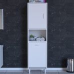 Modilayn Nur Soke Sıle 45 X 163,4 X 32,5 Cm 2 Kapak 3 Bolmeli Kirli Camasir Sepetli Banyo Dolabi