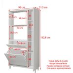 Modilayn Sepetli ve Kapaklı Dolaplı Banyo Dolabı