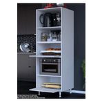 Modilayn Silva Loya 2 Kapaklı 59,6 x 194,6 x 56 cm Mini Fırın Mikrodalga Dolabı Çok Amaçlı Mutfak Dolabı