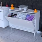 modilayn Söke Kirli Sepetli, Ayaklı, Çok Amaçlı Banyo Dolabı (14 Farklı Genişlik Seçeneği) - 100 cm