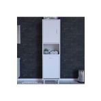 Modılayn Soke Sıle 45 X 160 X 32,5 Cm 3 Rafli 1 Kapakli Kirli Camasir Bolmeli Banyo Dolabi