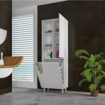 Modilayn Tek Kapaklı Sepetli Banyo Dolabı Beyaz