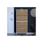 Modilayn UMAY' 2 Li Antre Hol 72 x 160 x 25, 5 cm’ lik 4 Düşer Kapak 8 Göz Bölmeli Ayakkabılık - Beyaz