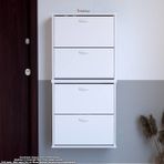 Modilayn UMAY' 2 Li Asma Antre Hol 72 x 148 x 25, 5 cm’ lik 4 Düşer Kapak 8 Göz Raf Bölmeli Ayakkabı