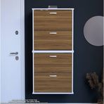 Modilayn Umay' 2 Li Asma Antre Hol 72 X 148 X 25, 5 Cm’ Lik 4 Düşer Kapak 8 Raf Bölmeli Ayakkabılık