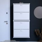 Modilayn UMAY' 2 Li Asma Antre Hol 72x156x26 cm’ lik 4 Düşer Kapak 8 Raf Bölmeli Ayakkabılık - Beyaz