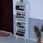 Modilayn Umay' 2 Li Kapı Önü 52X168x 26 Cm’ Lik 4 Düşer Kapak 8 Göz Bölmeli Ayakkabılık