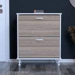 Modilayn UMAY Antre Hol 72 x 90 x 25,5 cm’ lik 2 Düşer Kapak 4 Göz Raf Bölmeli Ayakkabılık