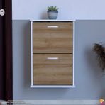 Modilayn UMAY Asma Kapı Önü 52x78x26 cm’lik 2 Düşer Kapak 4 Göz Bölme Ayakkabılık - Meşe