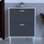 modilayn Umay Ayaklı (72 Cm) Ayakkabılık 2 Düşer Kapaklı 4 Raflı (5 Farklı Renk Seçeneği) - Antrasit