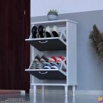 Modilayn Umay Kapı Önü 52X 90X 26 Cm’ Lik 2 Düşer Kapak 4 Göz Bölmeli Ayakkabılık