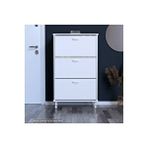 Modilayn Varbi Antre Hol 52 X 119 X 25,5 Cm’lik 3 Düşer Kapak 6 Göz Bölmeli Ayakkabılık Beyaz