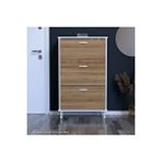 Modilayn Varbi Antre Hol 72 X 119x 25, 5 Cm’ Lik 3 Düşer Kapak 6 Göz Raf Bölmeli Ayakkabılık Beyaz